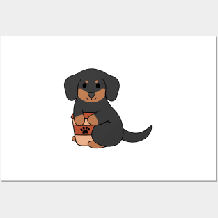 Black Dachshund Coffee Posters and Art